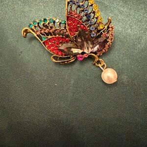 Elegant Multicolor Butterfly Brooch